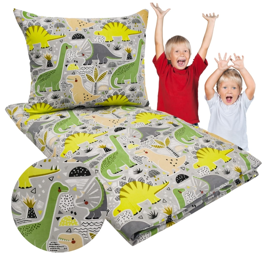 Komplet Pościeli Dziecięcej 100x160 + 40x60 Dinozaury