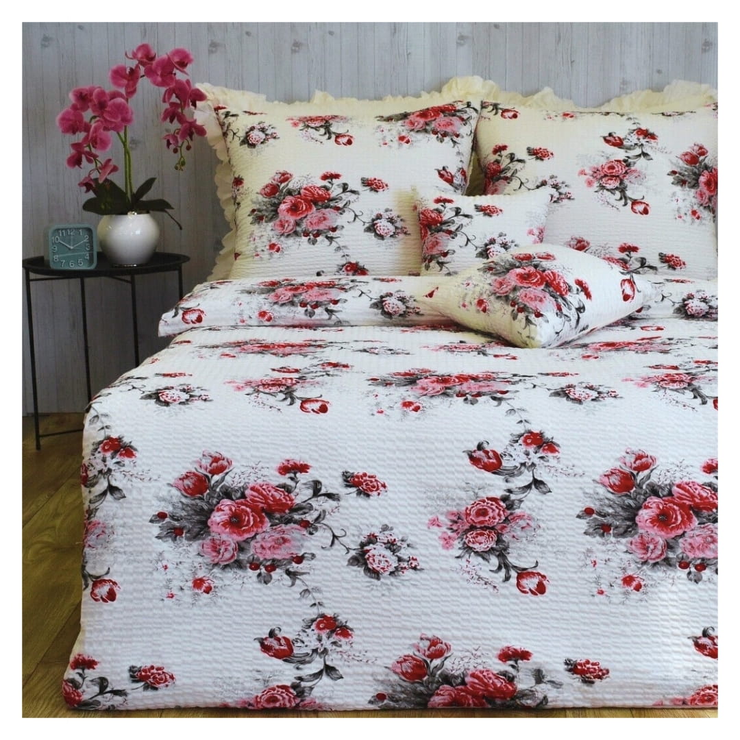 Komplet Pościeli Kora 200x220 2x70/80 Róża Cygańska Krem