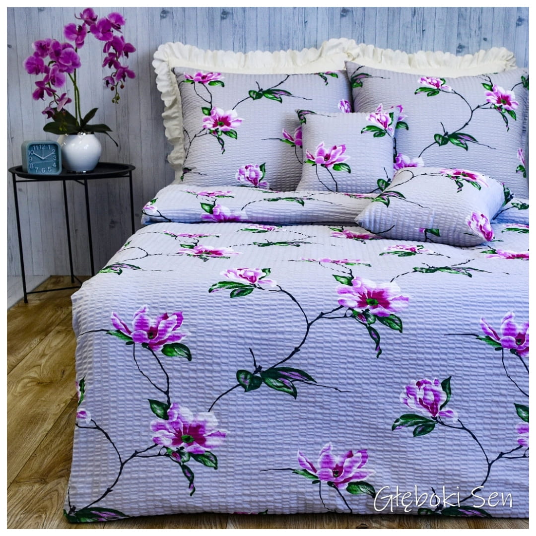 Komplet Pościeli Kora 160x200 2x70/80 Magnolia Szara